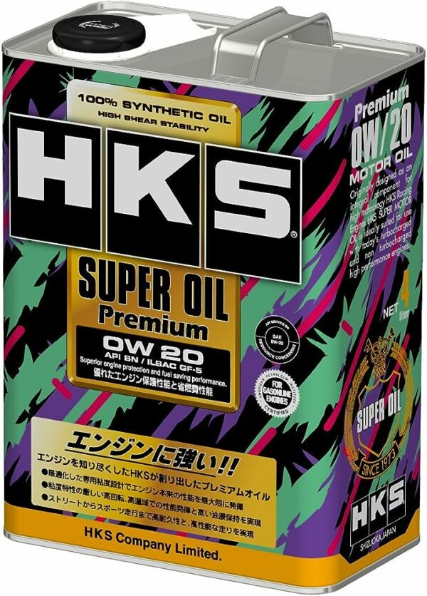 HKS Super Oil Premium 0W-20 Full Synthetic API SP/ILSAC GF-6A 4L
