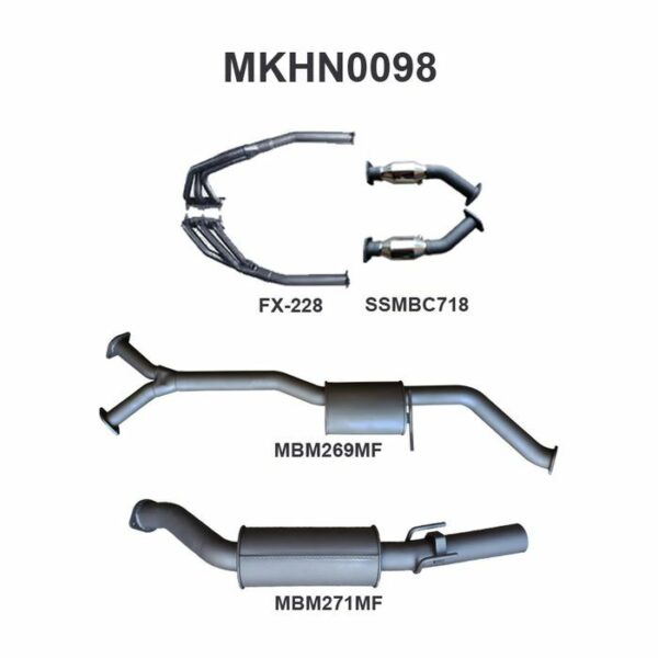 MKHN0098 Manta 3in Exhaust with Extractors Muffler/Muffler (Commodore VZ 04-06)